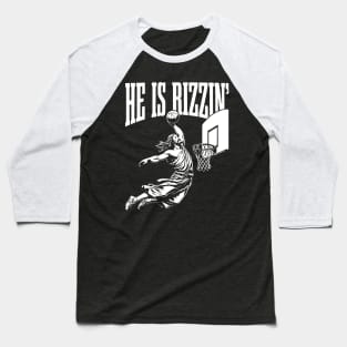 He Is Rizzin' Vintage 90s: Bringing the Laughs to Easter Baseball T-Shirt